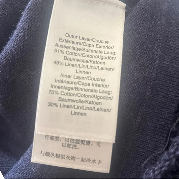 DONNA‎ KARAN Women's Navy Blue Sleeveless Crochet and Knit Top Small | NWT - Picture 6 of 8